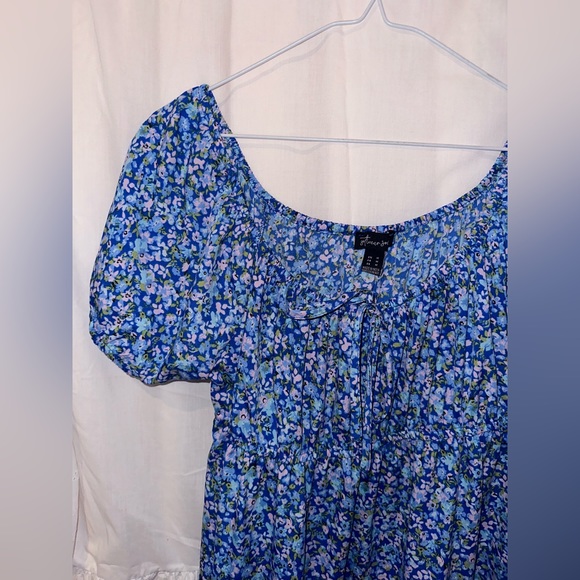 Blue floral Baby Doll Dress - Picture 3 of 6